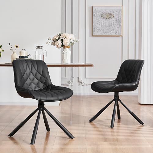 Upholstered Dining Chairs Set of 2 for Kitchen Dining Room, Black